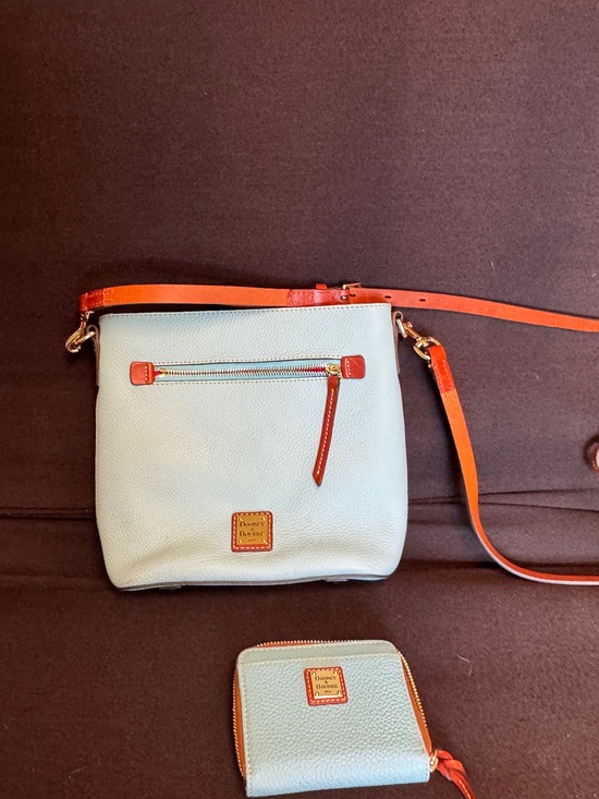 Dooney & Bourke Handbags - Dooney & Bourke Light Blue Leather Crossbody and wallet